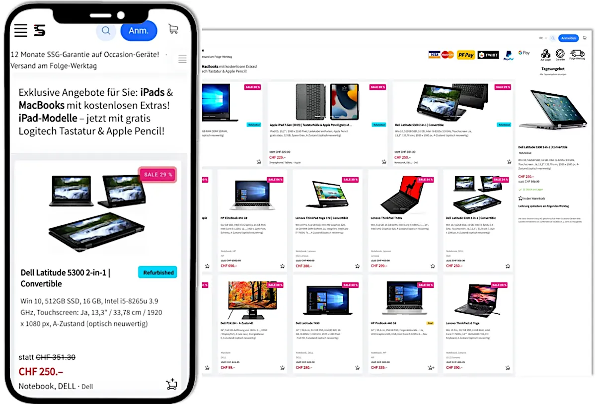 Prismado Shop – Responsive Ansicht
